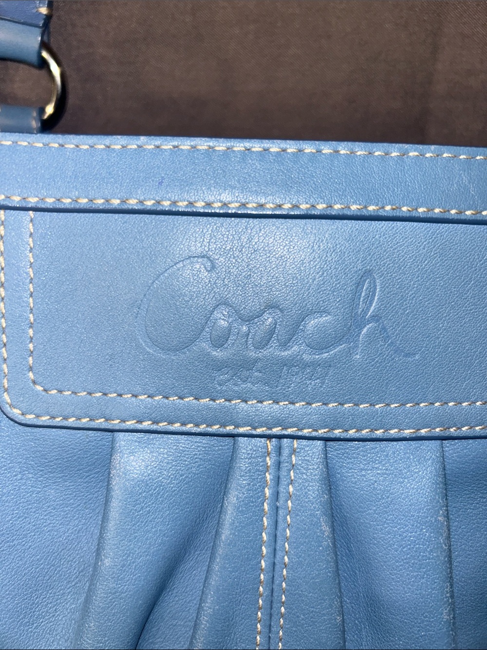 Coach F13759 Light Blue Gallery Tote Bag with Signature Charm - Picture 15 of 16